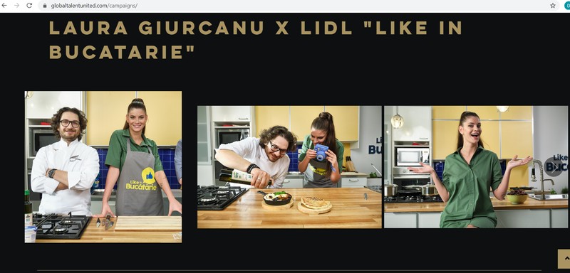 Captură de pe site-ul Global Talent United, secțiunea campanii