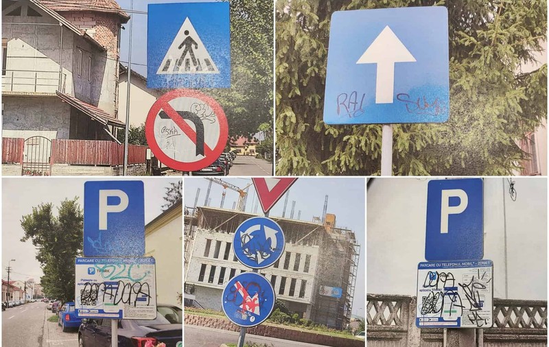 Peste 100 de indicatoare rutiere din Alba Iulia, VANDALIZATE. Primăria a făcut plângere penală pentru distrugere