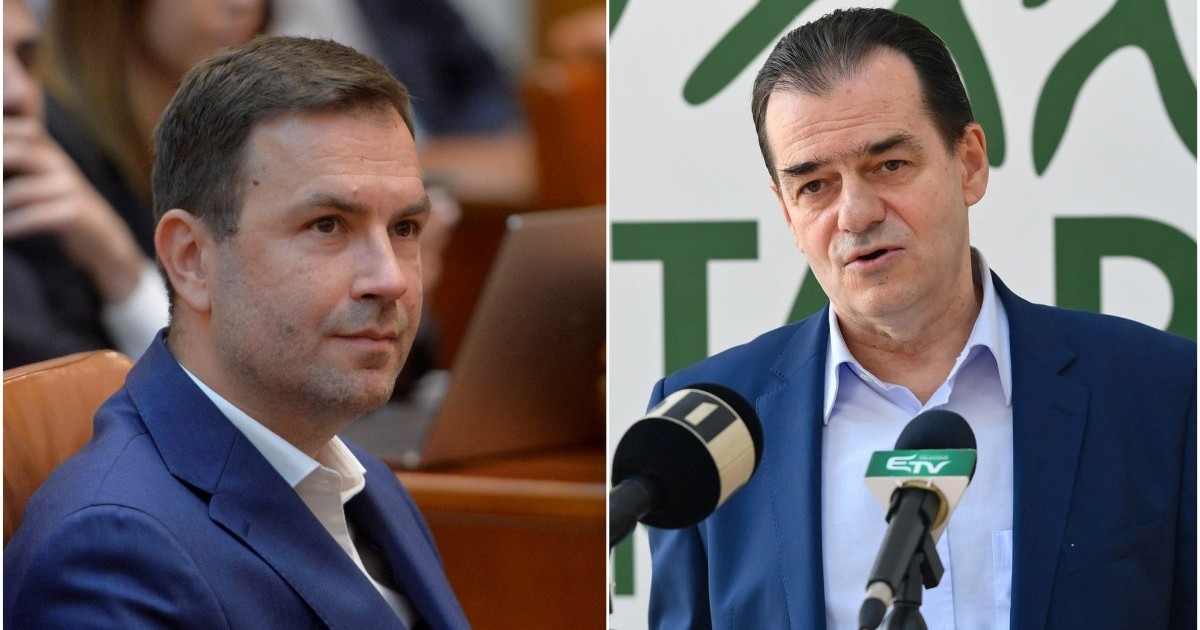 Cătălin Drulă (USR, stânga) și Ludovic Orban (Forța Dreptei)