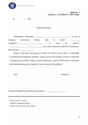 Model cerere contestatie Bac 2022