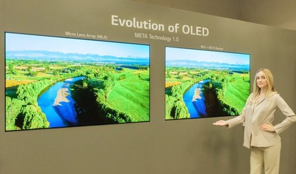 LG Display a prezentat ecranele OLED cu tehnologie MLA, care permite atingerea unor luminozități mult mai mari FOTO: LG Display
