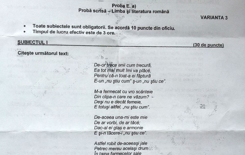 BACALAUREAT 2012, sesiunea de TOAMNĂ | Uite subiectele de la Limba şi literatura română!