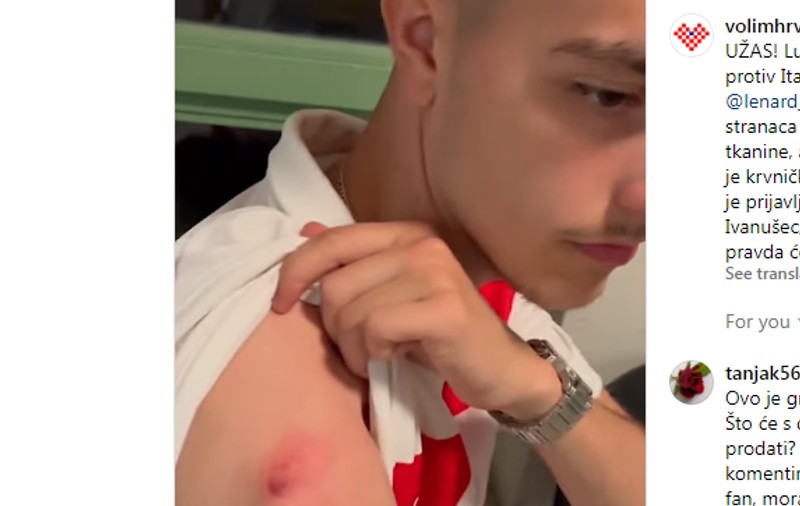 EURO 2024 | Un fan croat a fost muşcat de o femeie care voia tricoul lui Ivanusec. Reacția fotbalistului