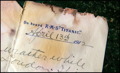 O scrisoare de pe Titanic s-a vândut cu 126.000 de lire