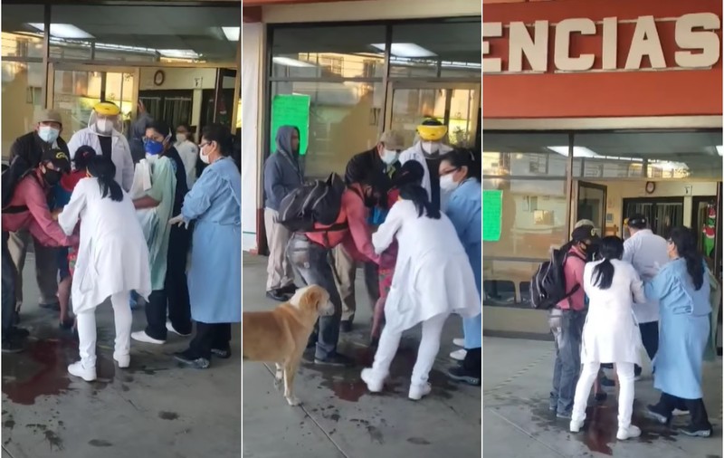 VIDEO | O femeie a născut în fața spitalului, înăuntru era  plin cu pacienți infectați cu COVID și a fost pusă să aștepte afară