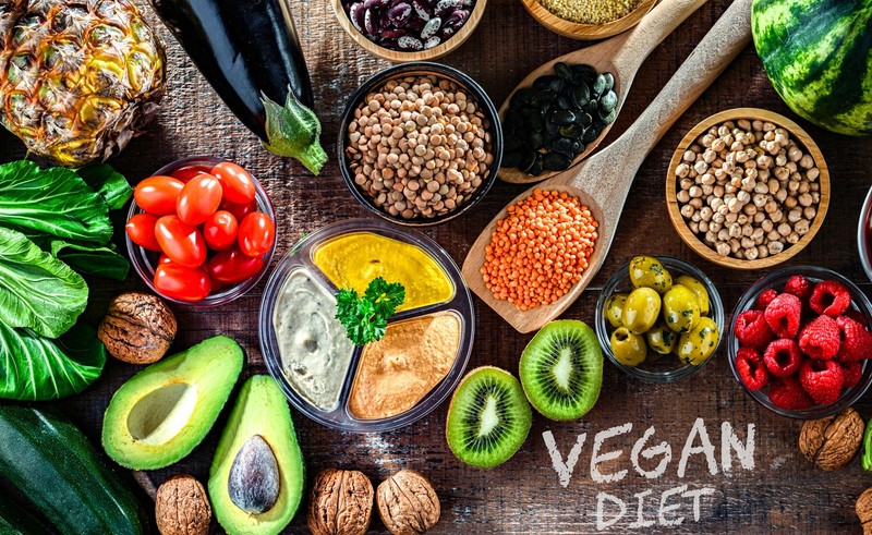Food products representing the vegan diet. Veganism.,Image: 890743875, License: Royalty-free, Restrictions: , Model Release: no