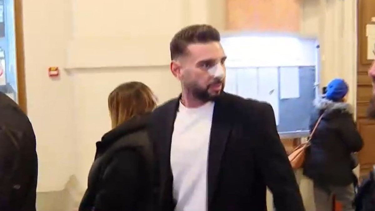 Dorian Popa la Curtea de Apel București, cu nasul bandajat | Foto: captură video Digi 24 TV
