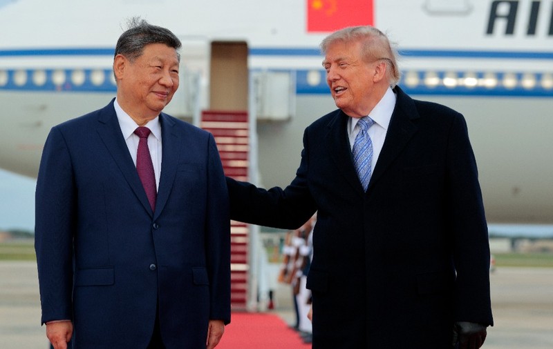 Xi Jinping și Donald Trump la sosirea președintelui chinez în SUA