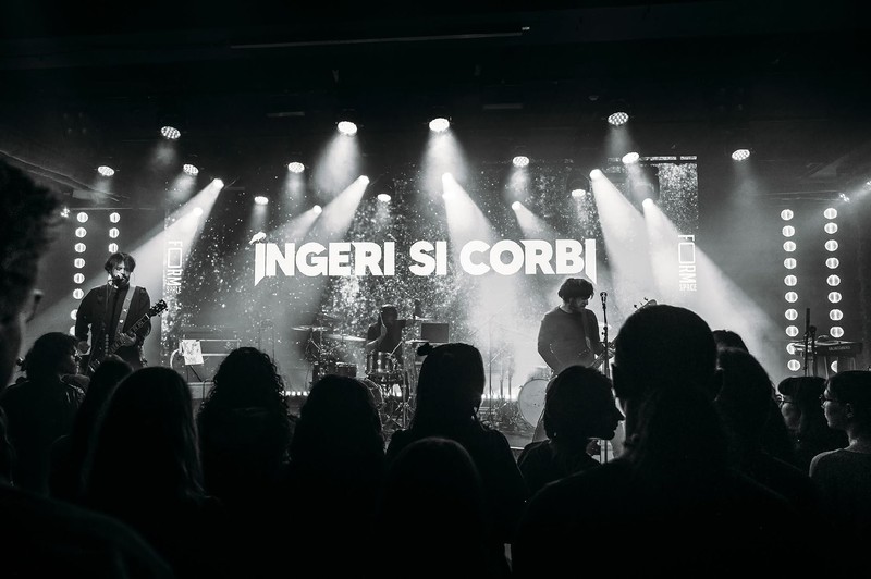 Trupa Îngeri și Corbi la un concert. Sursa foto: Adrian Fleșer