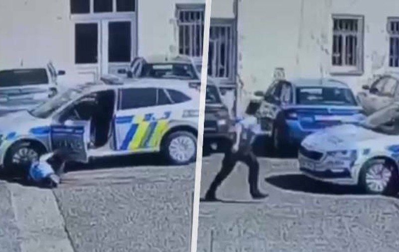 Polițistă călcată de propria mașină de serviciu, în Cehia | VIDEO