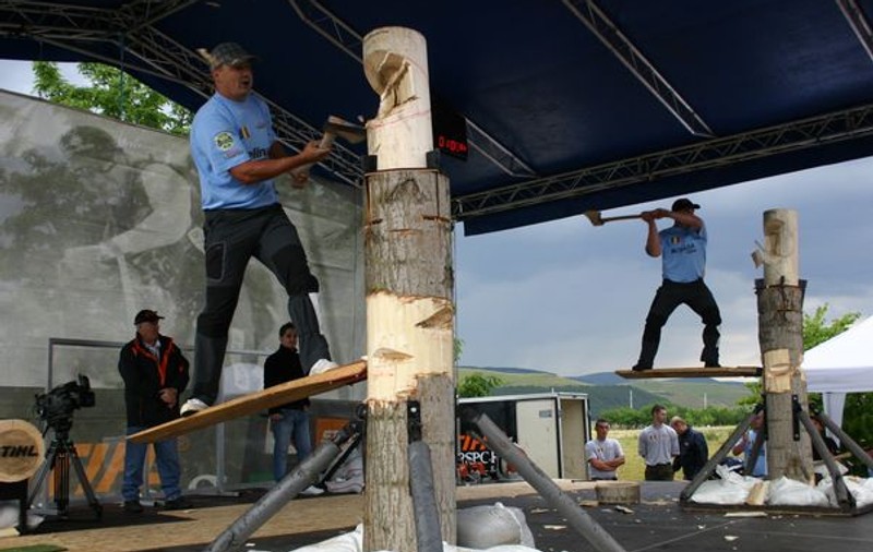 Botond Nagy este noul campion național la tăiat lemne