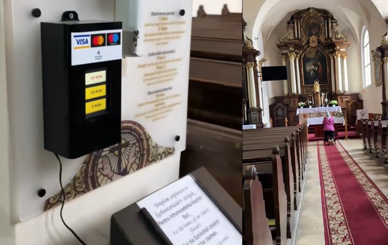 Biserica din Brașov la care poți plăti donațiile „direct la POS”: „La ce bancă are cont Dumnezeu?”
