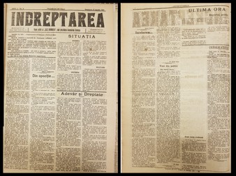 Ziuarul "Îndreptarea", publicat în data de 22 Aprilie 1918, care face referire la Paşte, dar dedică un amplu spaţiu articolelor politice