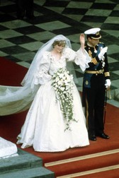 Prințesa Diana și prințul Charles în ziua nunții