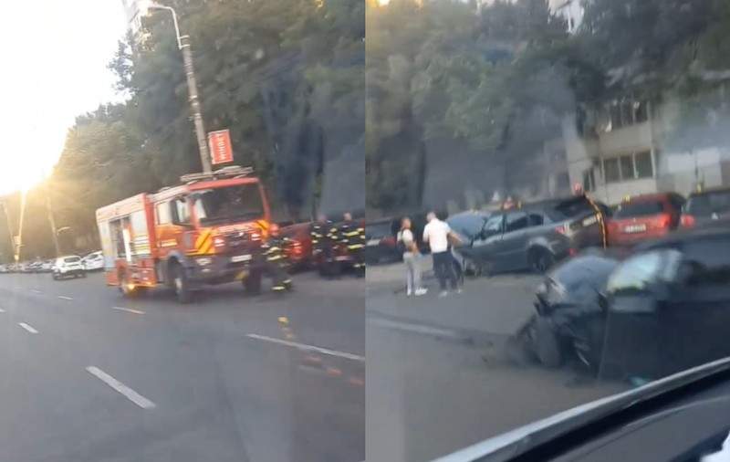 Un BMW din Botoșani a intrat pe contrasens și a aruncat un Land Rover în alte 4 mașini parcate, în Constanța. Trei răniți au fost duși la spital