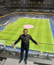Andrei Mihai pe Santiago Bernabeu, în Madrid. Foto: arhivă personală