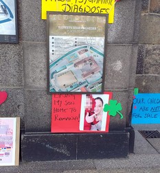 Mai multe organizații internaționale o sprijină pe Hermina pentru a-și recupera fiul, poză de la un protest din Copenhaga, 2019