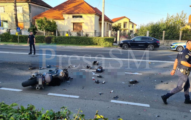 Un motociclist și iubita lui au murit într-un accident la Satu Mare. Tânărul avea în rucsac sute de grame de droguri