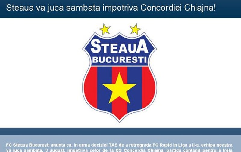 UPDATE | Partida Steaua - Concordia Chiajna a fost amânată