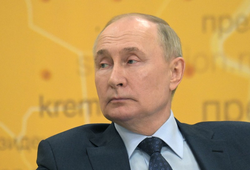 8635417 05.03.2024 Russian President Vladimir Putin meets with representatives of agricultural complex in Solnechnodolsk, Stavropol region, Russia. Aleksey Nikolskyi / Sputnik