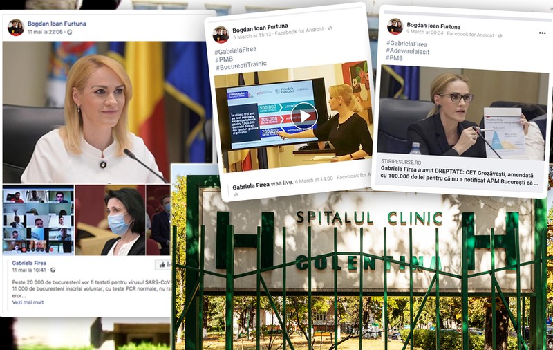 Ce fac spitalele cu banii în criza COVID: «Colentina» dă 2.500 de euro lunar ca să i se administreze pagina de Facebook,  pe care sunt lăudate Primăria și Firea