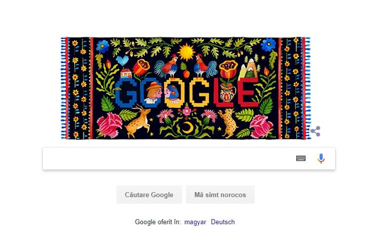 Ziua Națională a României, sărbătorită de Google cu un doodle special