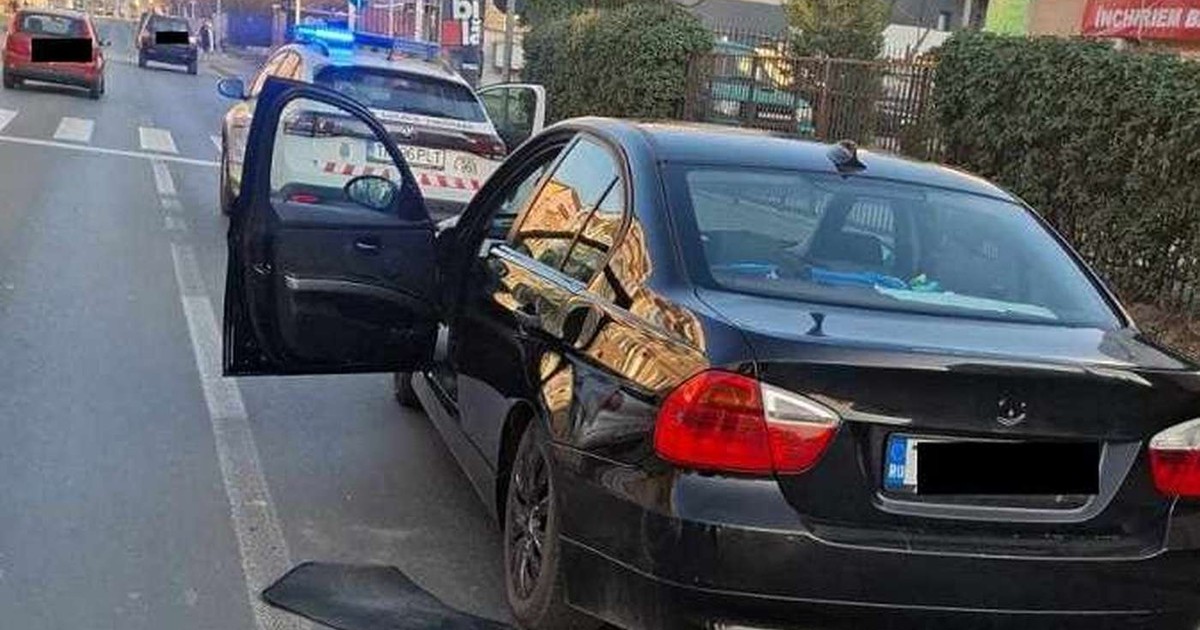 Mașina BMW la volanul căreia se afla tânărul beat