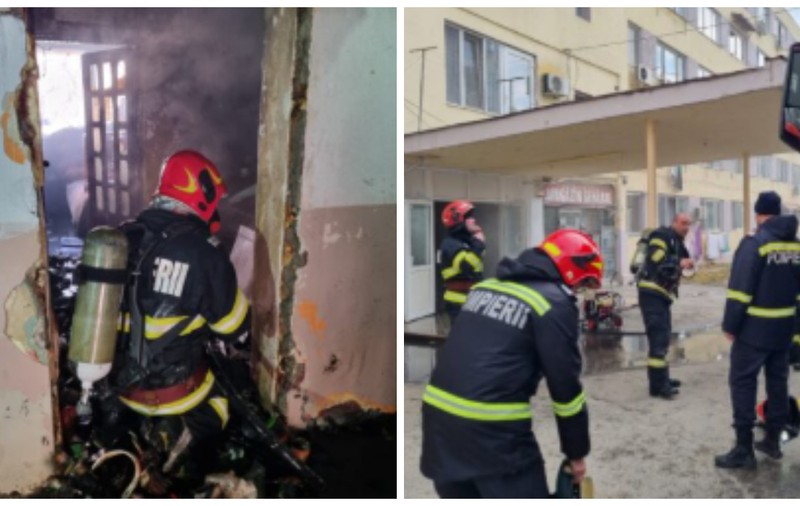 Explozie urmată de incendiu într-un apartament din Craiova: patru oameni au avut nevoie de îngrijiri medicale