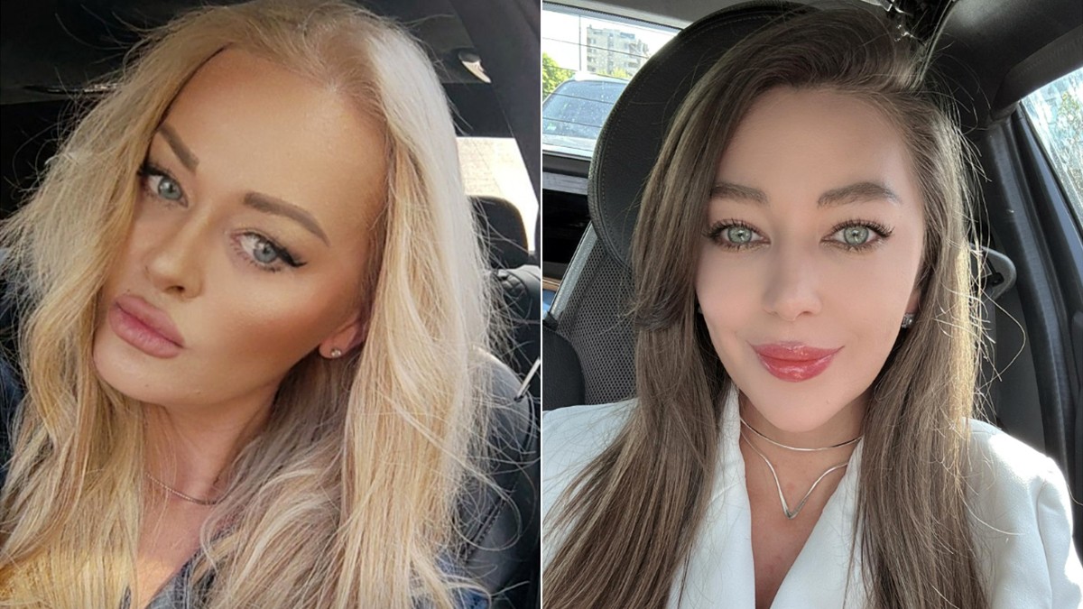 Colaj cu doua tinere, un blonda si un satena