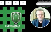 Un colaj cu un fundal verde cu negru si un medalion cu un barbat
