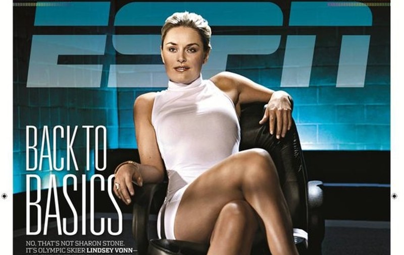 Schioarea Lindsey Vonn a copiat-o pe Sharon Stone într-un pictorial 