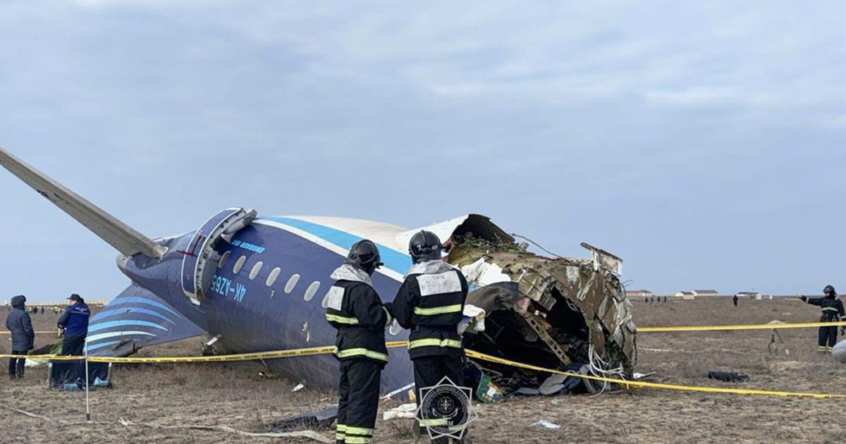 Epava avionului Azerbaijan Airlines care s-a prăbușit în ziua de Crăciun, pe 25 decembrie 2024