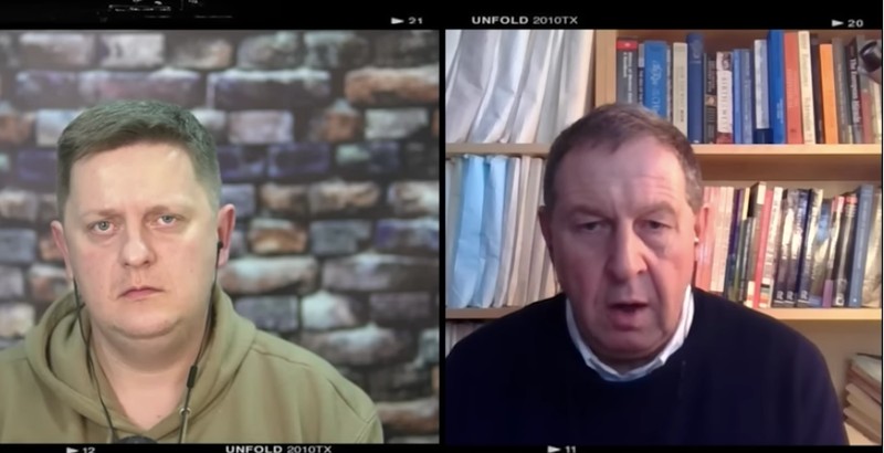 Andrei Ilarionov (dreapta), în interviul cu jurnalistul ucrainean Andrei Șelest