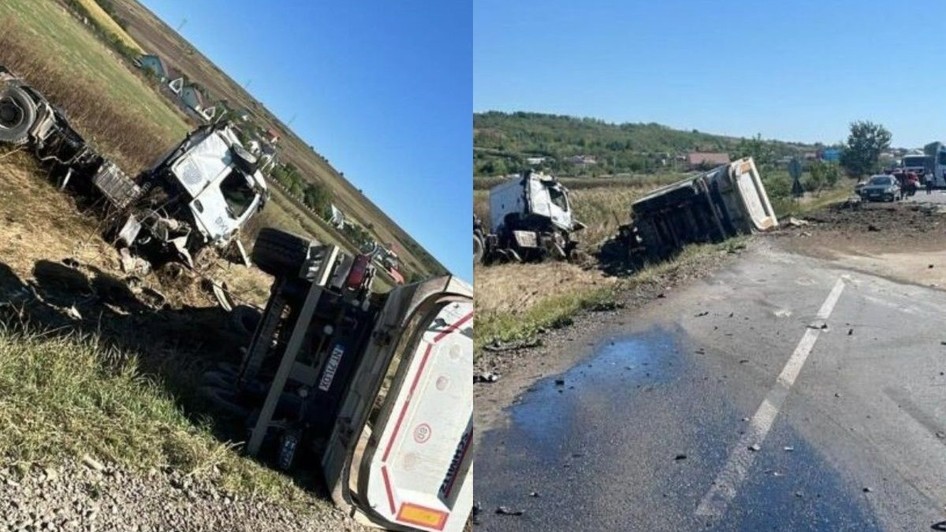 Un accident mortal s-a produs pe E85, în județul Iași după ce un șofer a intrat pe contrasens și s-a lovit de un TIR. Sursă foto: Cojaj foto Ziarul de Iași.