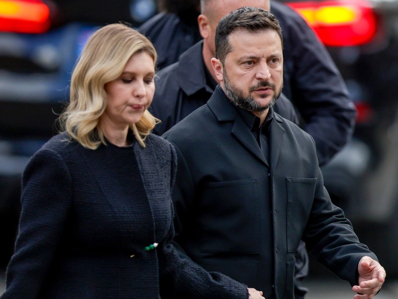 Volodimir Zelenski și soția sa Olena de funeraliile regelui Harald al V-lea Sursa foto: Profimedia