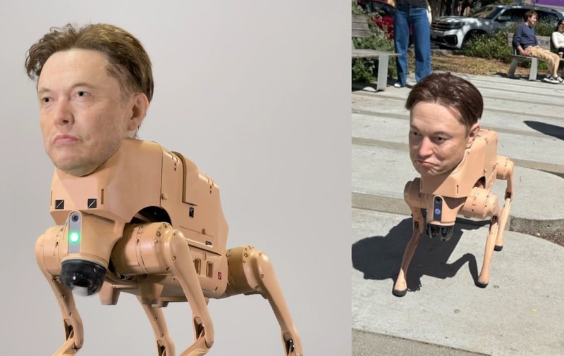 Un câine robot cu fața lui Elon Musk a stârnit confuzie în San Francisco. Motivul din spatele apariției bizare