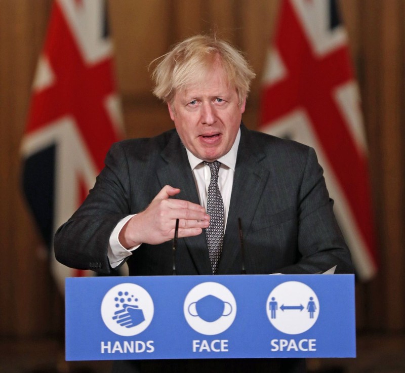 30 December 2020, England, London: UK Prime Minister Boris Johnson speaks at a press conference in 10 Downing Street following the tightening of England's coronavirus (COVID-19) tiers. Photo: Heathcliff O'malley/Daily Telegraph via PA Wire/dpa
