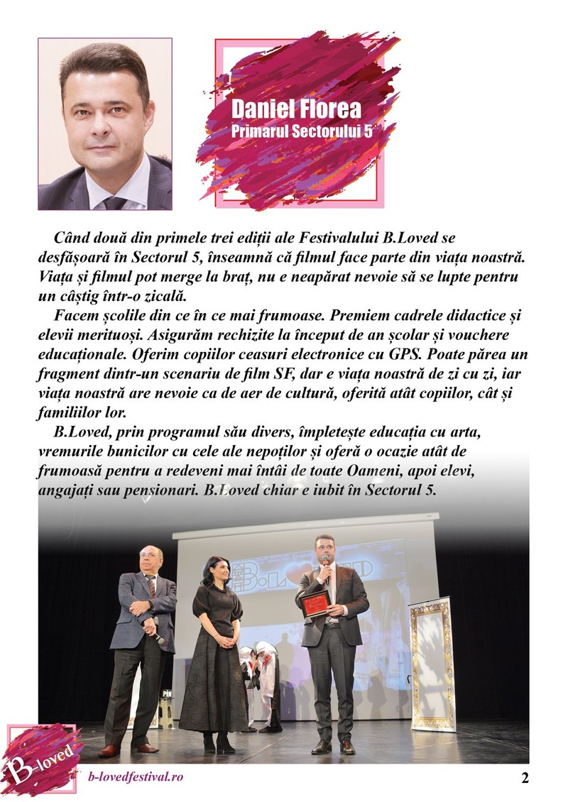 Daniel Florea, invitat la Festivalul Internațional al Filmului de Dragoste B.LOVED. Sursă foto: FB Asociația Pro Familia