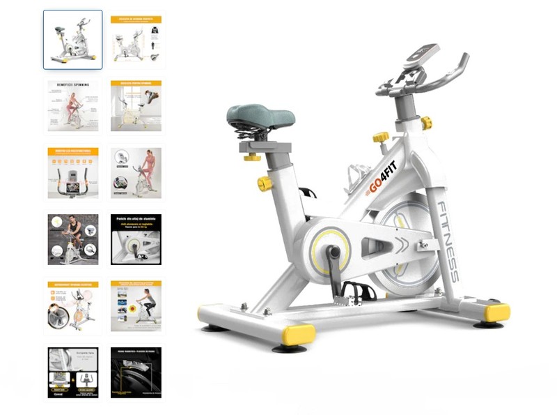 Bicicleta spinning magnetică pentru fitness, GO4FIT, model GF200
