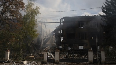 Clădiri din Sloviansk, distruse după un atac cu drone Shahed efectuat pe 7 octombrie 2025 Foto: Profimedia