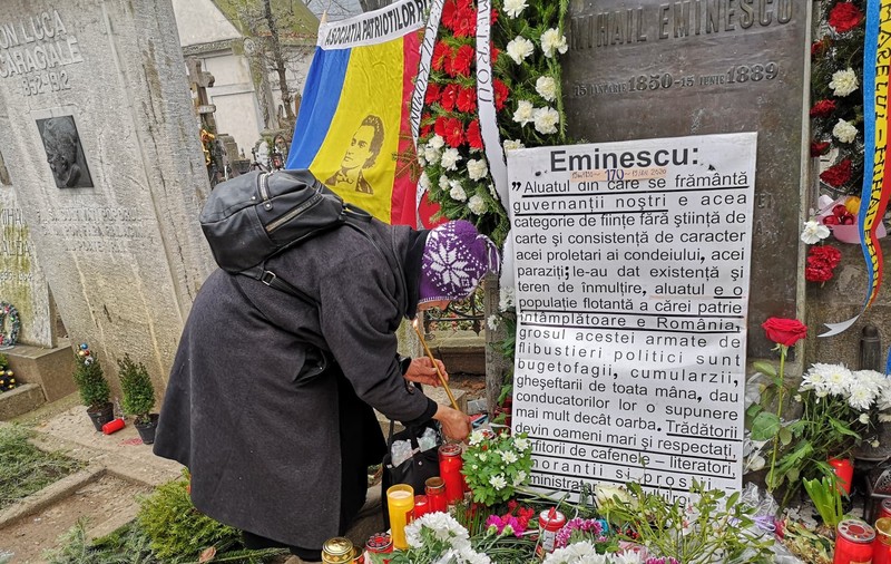 170 de ani de la nașterea lui Mihai Eminescu. Omagiu la mormântul celui mai mare poet român