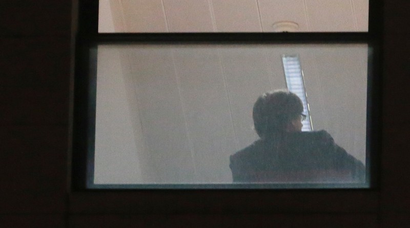 Carles Puigdemont fotografiat în timpul audierii sale în Brixelles