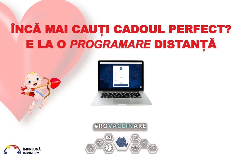 Mesaj de Valentine’s Day din partea Comitetului de coordonare a vaccinării: Programează-ţi jumătatea la cele două întâlniri salvatoare