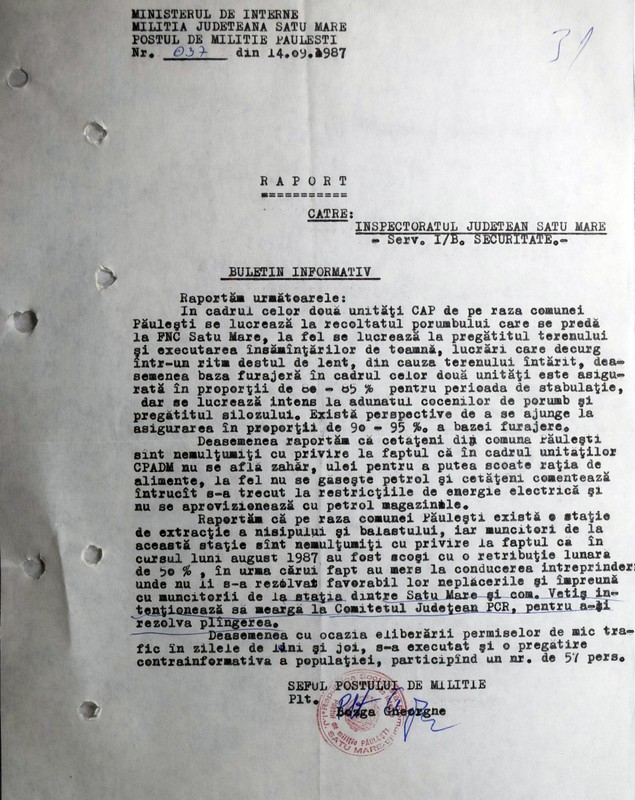 Cum erau urmăriți de Miliție și Securitate locuitorii din satele României. „Suspecții” filați de autorități erau grupaţi în două tabele: „A” şi „B”