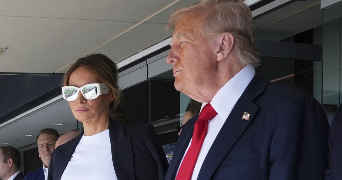 President Donald Trump, right, and first lady Melania Trump attend the Club World Cup final soccer match, at MetLife Stadium in East Rutherford, N.J., Sunday, July 13, 2025.,Image: 1021662177, License: Rights-managed, Restrictions: This content is intended for editorial use only. For other uses, additional clearances may be required., Model Release: no, Pictured: Donald Trump,Melania Trump