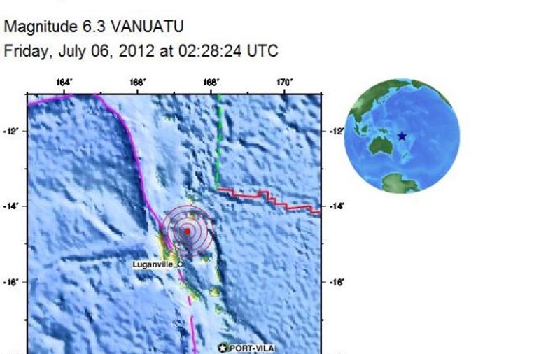 Cutremur de 6,3  în largul coastelor insulei Vanuatu