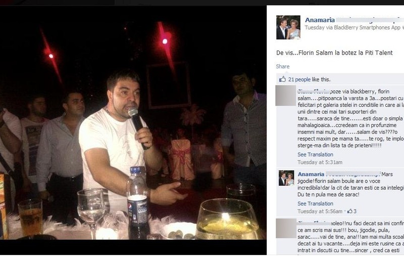 Anamaria Prodan, ÎNJURĂTURI de MAHALA pe Facebook, din cauza lui SALAM! Vezi schimbul HALUCINANT de replici cu un fan