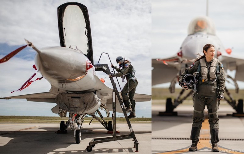 Cine e Romina Mîrza, prima româncă-pilot pe un avion de luptă F-16 Fighting Falcon