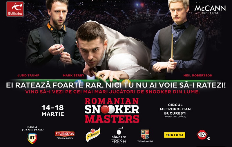 (P) Cei mai buni jucători de snooker din lume vin la București. Mark Selby, Judd Trump și Neil Robertson, prezenți la Romanian Snooker Masters