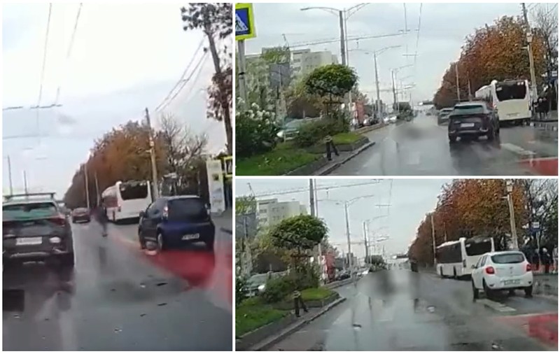 Șoferi filmați în București când ocolesc o fată lovită de o mașină pe trecerea de pietoni și merg mai departe
